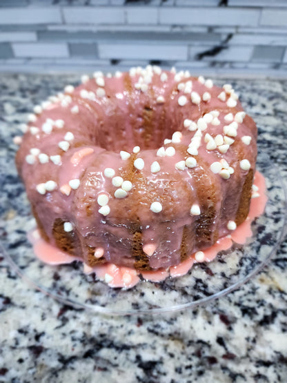 Raspberry White Chocolate Rum Cake